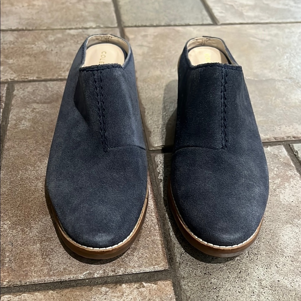 Cole Haan Blue Suede Slip-On Shoes